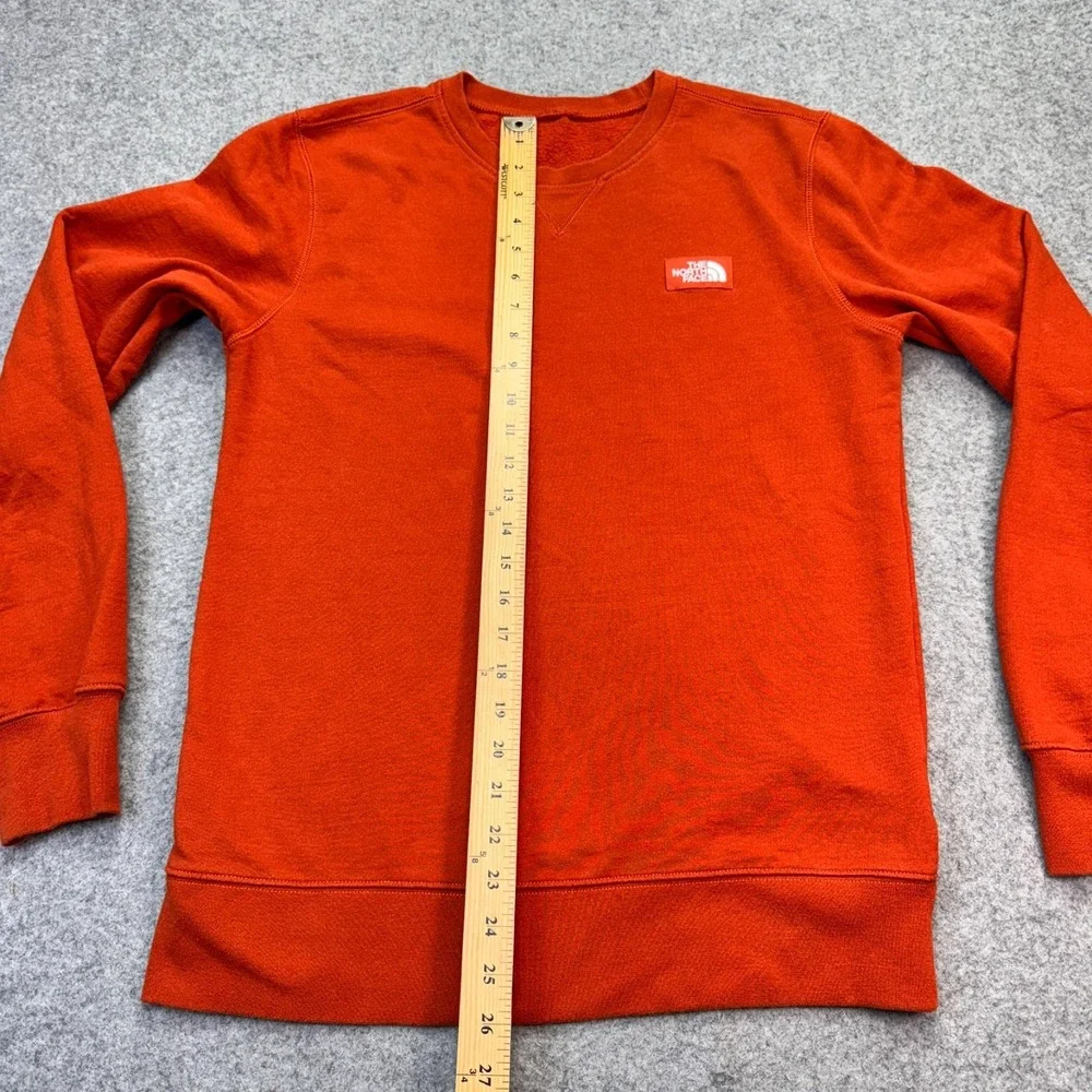 The North Face Men's Med Crewneck Sweatshirt Orange Fleece Cotton‎ Blend Logo